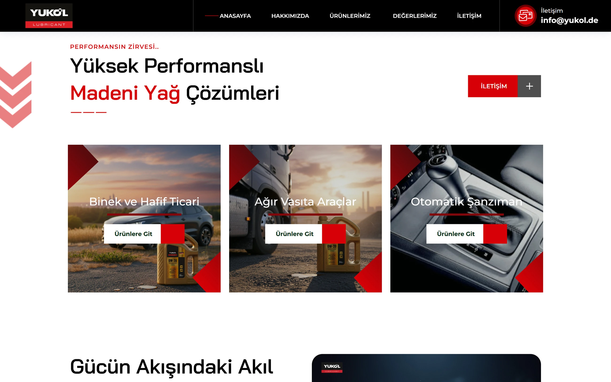 Yukol — araç segmentlerine göre ürün kartları