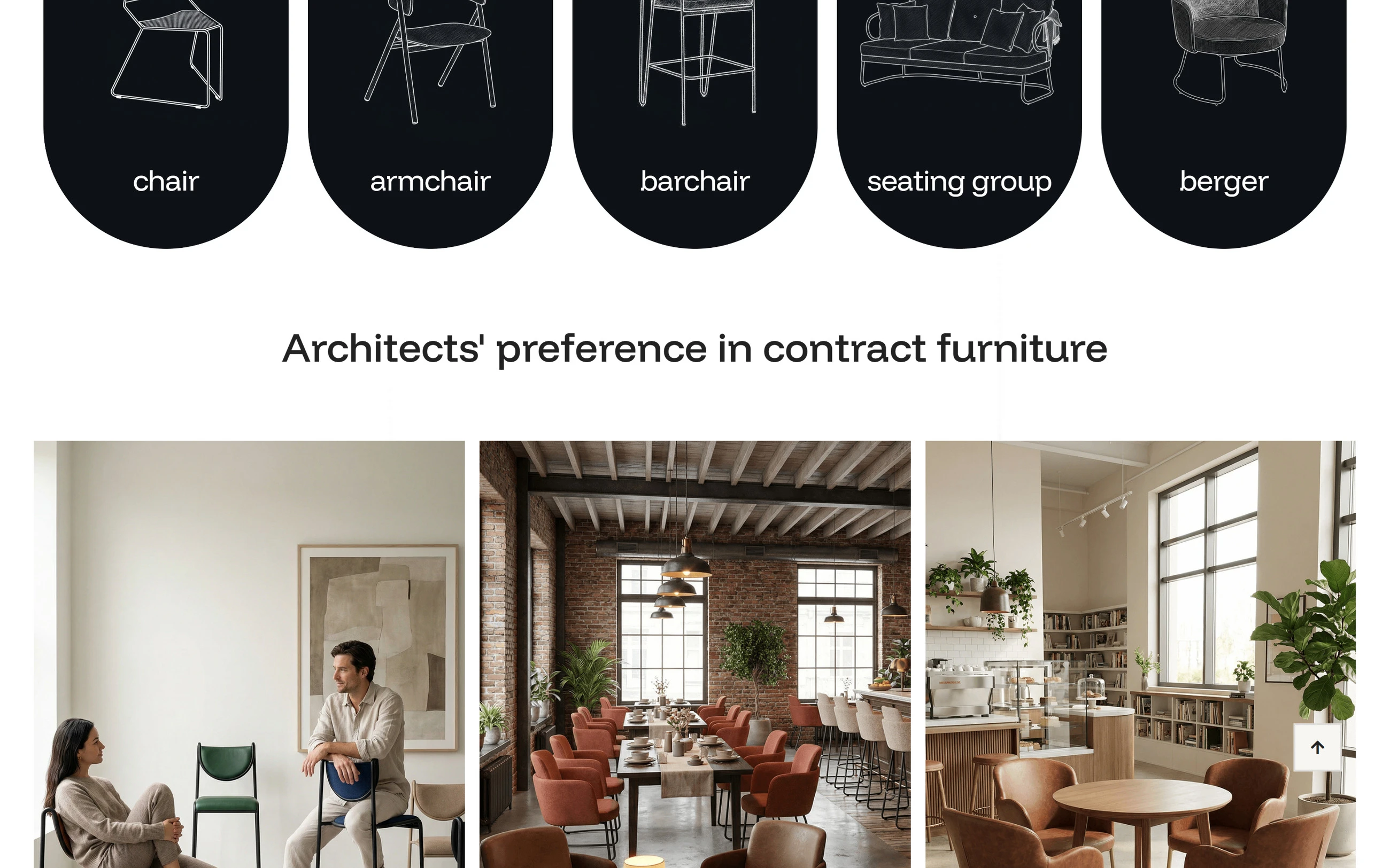Decosit Chairs — kategori kartları ve kontrat mobilya projeleri