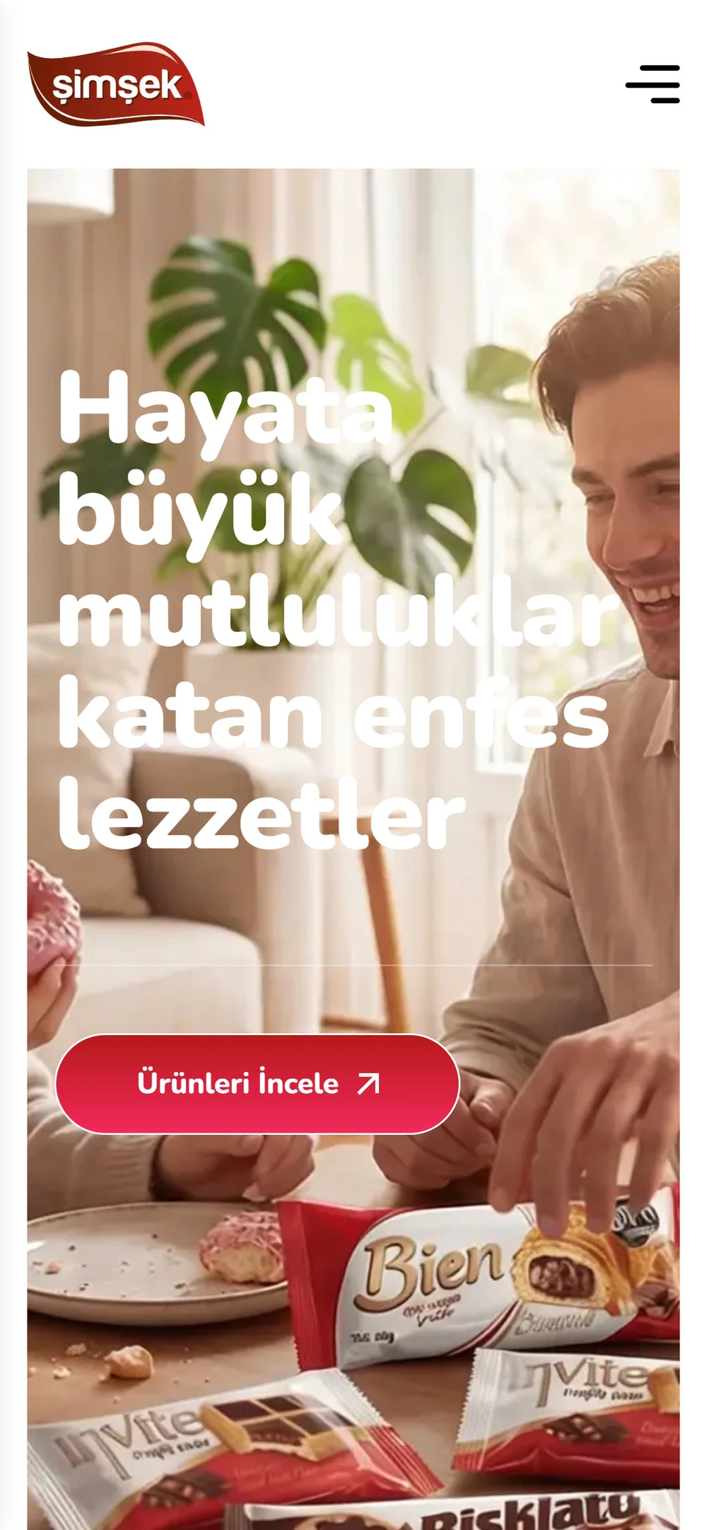 Şimşek Gıda — mobil ana sayfa
