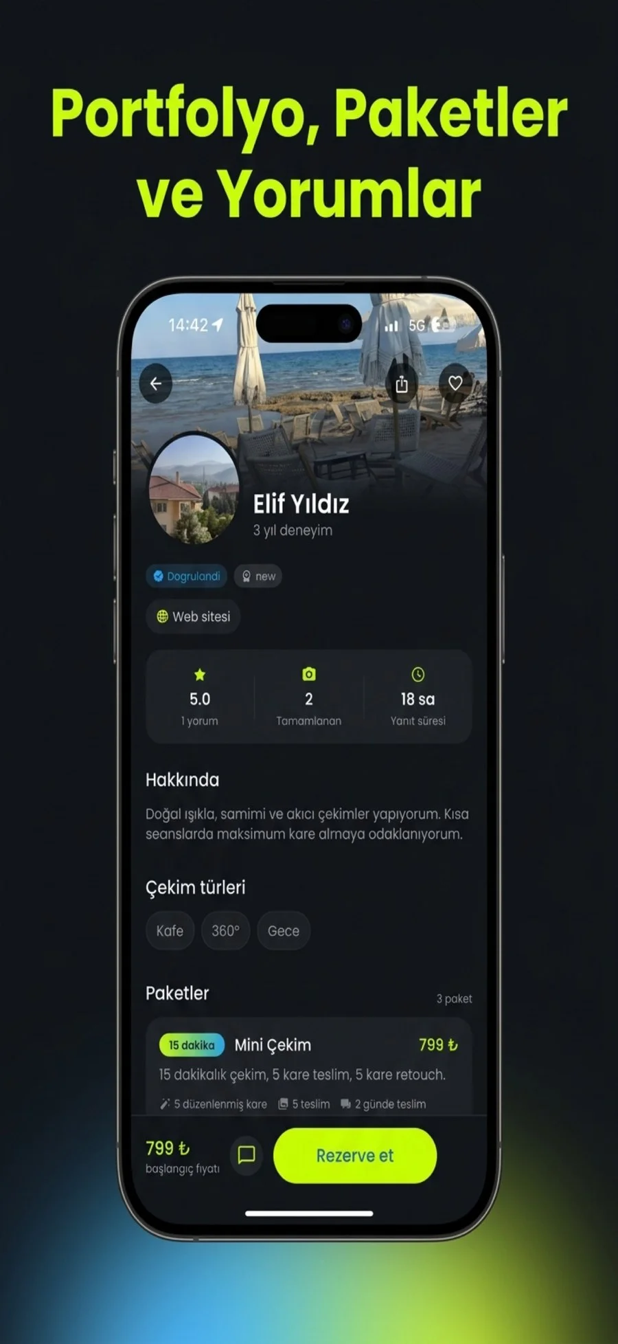 Post For Me — fotoğrafçı portfolyo, paket ve yorum ekranı